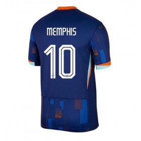 Nederländerna Memphis Depay #10 Borta Kläder EM 2024 Kortärmad